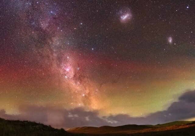 Aurora boreal na Serra Gaúcha causa curiosidade entre especialistas com céu roxo inexplicável no Rio Grande do Sul