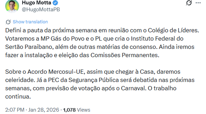 Gás do Povo e novo instituto federal marcam início das discussões na Câmara