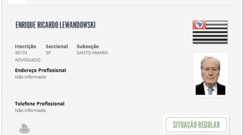Lewandowski retoma registro na OAB após solicitar demissão do governo