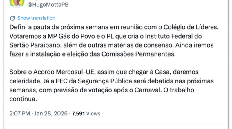 Motta discute Gás do Povo e eleição de comissões no retorno da Câmara