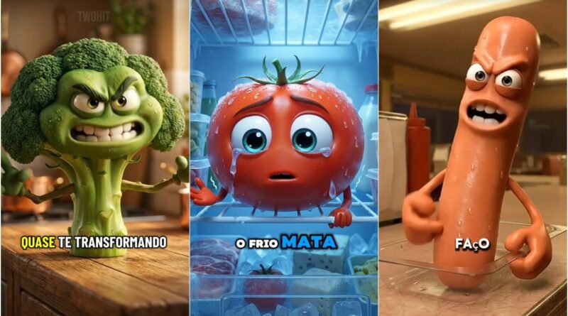 Vídeos de alimentos e objetos falantes gerados por IA dominam as redes sociais