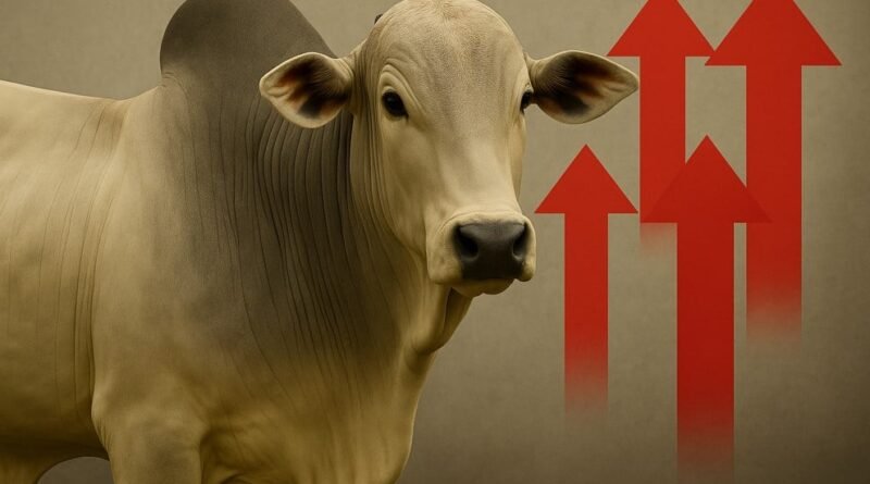 Arroba do boi gordo registra valorização de 8% em fevereiro devido a escalas estranguladas