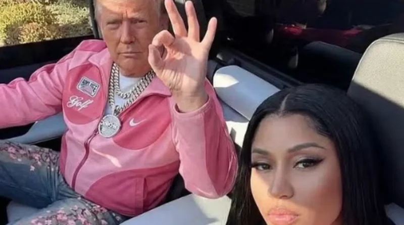 Donald Trump aparece vestido como Nicki Minaj em imagem gerada por inteligência artificial divulgada pela cantora