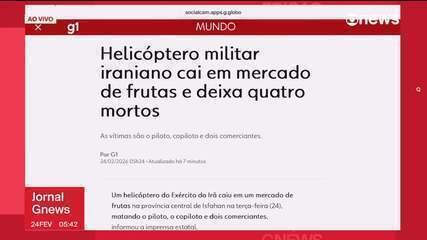 Helicóptero Militar Iraniano Despenca em Mercado de Frutas e Causa Quatro Mortes