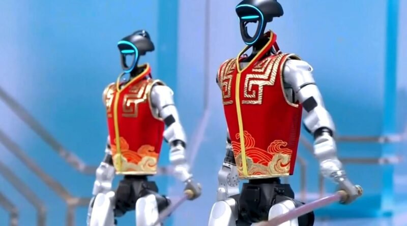 Robôs humanoides demonstram habilidades em artes marciais durante celebrações do Ano Novo Chinês