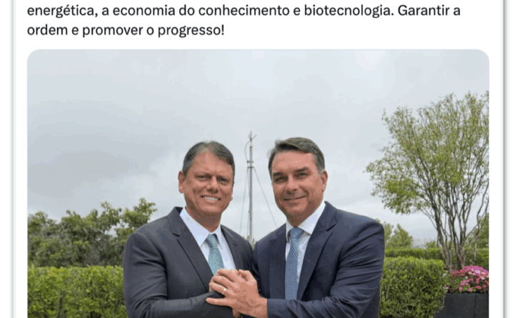 Tarcísio será o coordenador da campanha de Flávio Bolsonaro em São Paulo