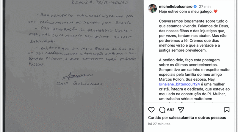 Bolsonaro anuncia apoio a Pollon e promete escolher candidatos ao Senado