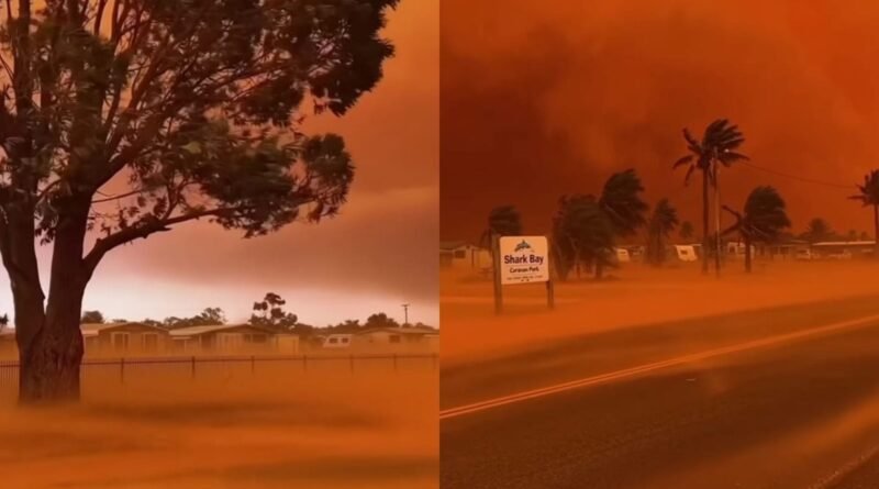 Ciclone com ventos superiores a 250 km/h causa céu vermelho e provoca falta de energia em diversas cidades