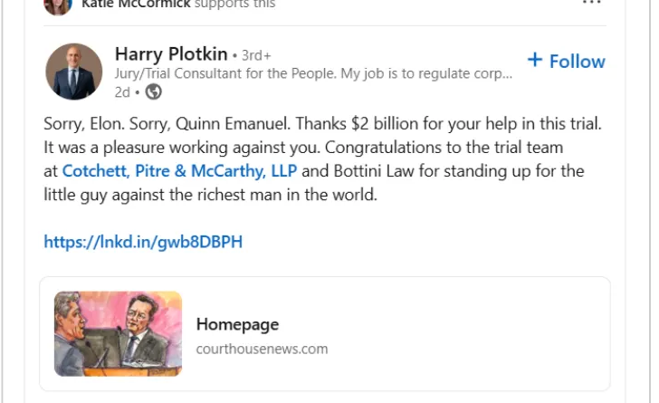 Elon Musk solicita afastamento de juíza por curtir postagem no LinkedIn sobre processo judicial