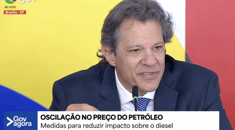 Governo elimina impostos federais e concede subvenção ao diesel, afirma Haddad