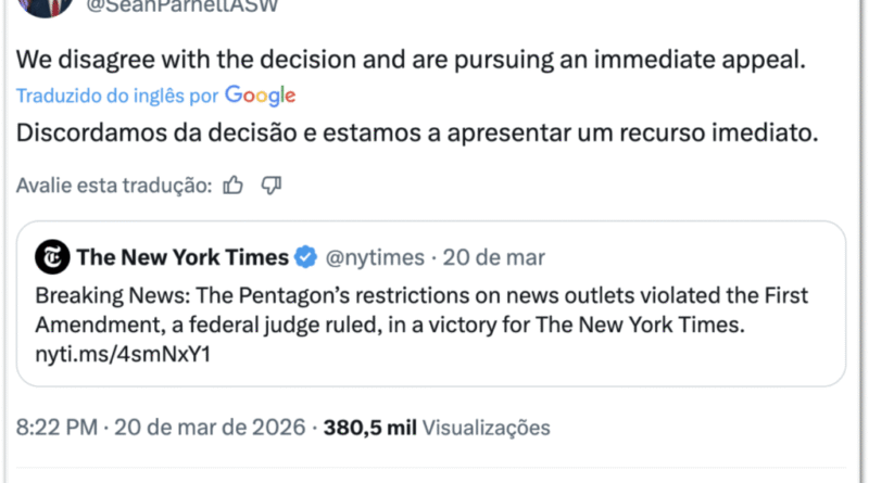 Justiça dos EUA anula política do Pentágono referente a jornalistas