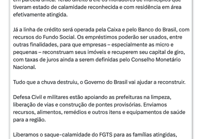 Lula assina medidas provisórias para apoiar vítimas de chuvas em Minas Gerais