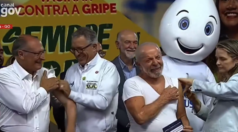 Lula e Alckmin recebem vacina e lançam campanha de vacinação contra a gripe em Goiás
