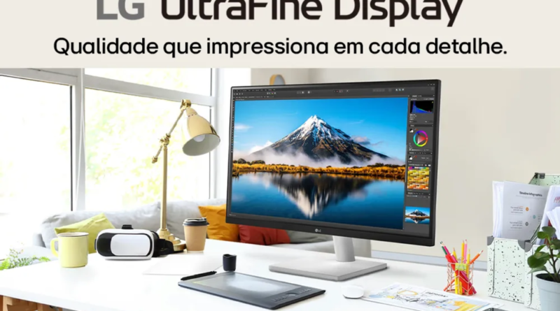 Monitor LG UltraFine 27" com 4K IPS e bordas ultrafinas é destaque em oferta no Mercado Livre