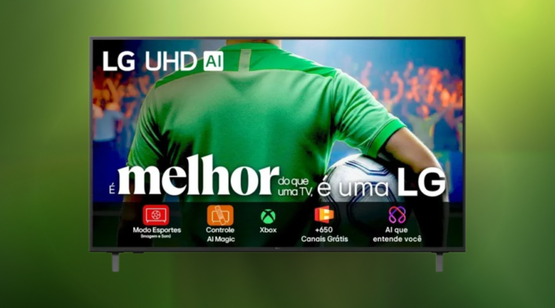 Smart TV 4K LG de 55 polegadas com inteligência artificial e controle mágico é oferecida a preço acessível no Mercado Livre
