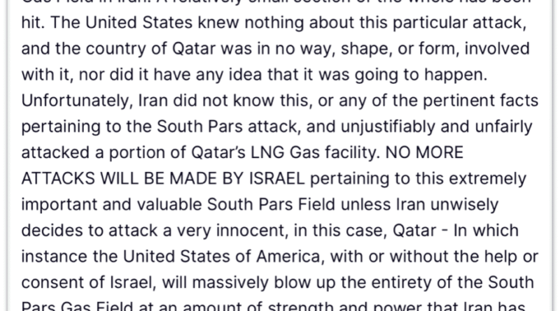 Trump promete destruir campo de gás em resposta a retaliação do Irã