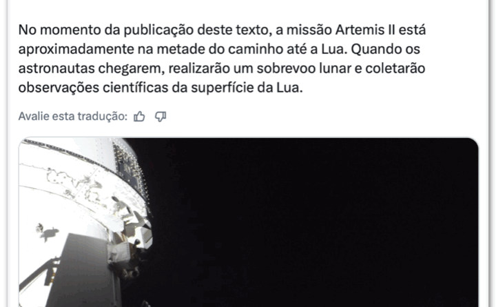 Artemis 2 atinge a metade do caminho e revela imagem da Lua
