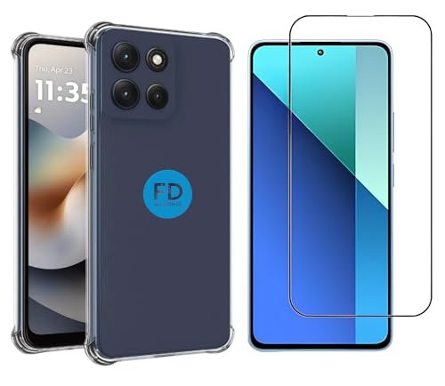 Kit Capinha Capa para Motorola Moto G86 Anti-Impacto Premium Transparente + Película de Cerâmica 9D