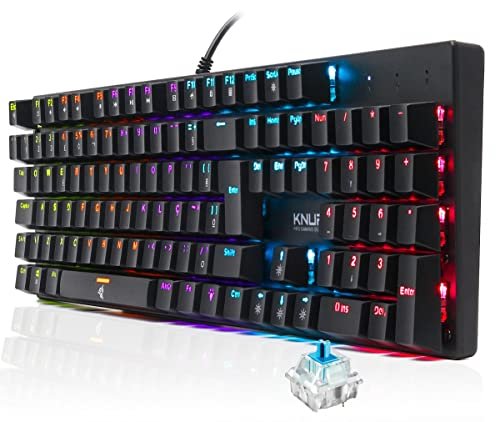 Teclado Mecânico Gamer Switch Blue LED RGB 7 Cores Rainbow ABNT2