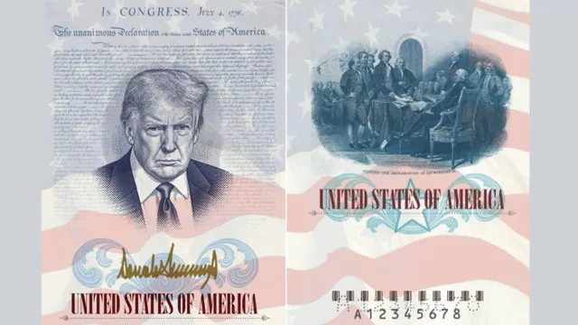 EUA lançarão passaportes comemorativos com imagem e assinatura de Trump