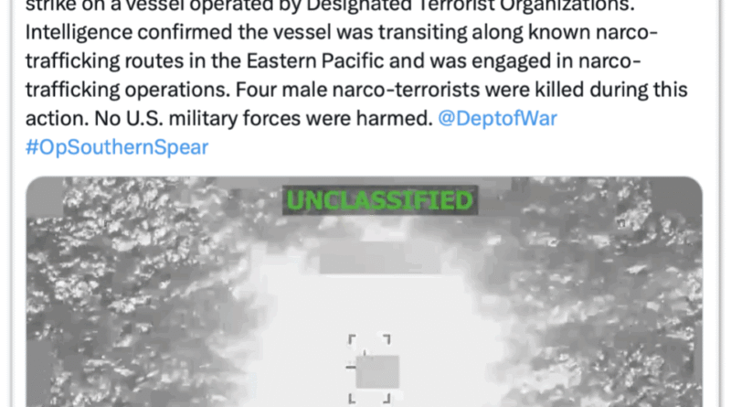 EUA realizam 50º ataque no Pacífico e Caribe com quatro mortos