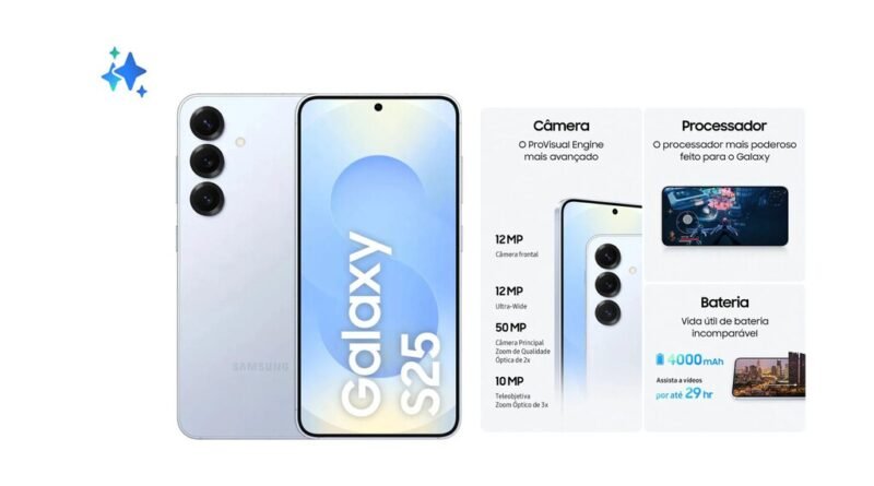 Galaxy S25 de 256 GB é oferecido com desconto de R$ 150 no Mercado Livre