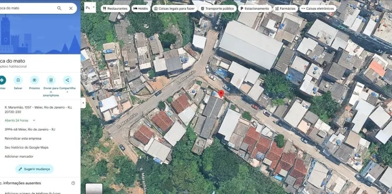 Google Maps revela locais de tráfico de drogas no Rio de Janeiro