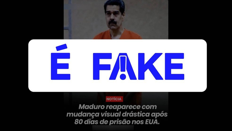 É #FAKE que foto mostre Maduro com rosto magro e abatido durante audiência nos EUA; imagem foi criada com IA.