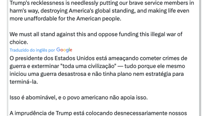 Kamala Harris convoca americanos a se oporem à guerra promovida por Trump