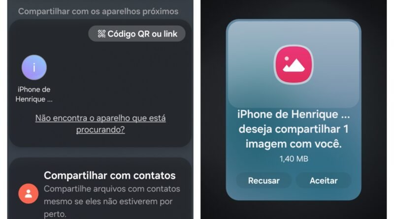 Método para transferir arquivos do Android para o iPhone usando AirDrop