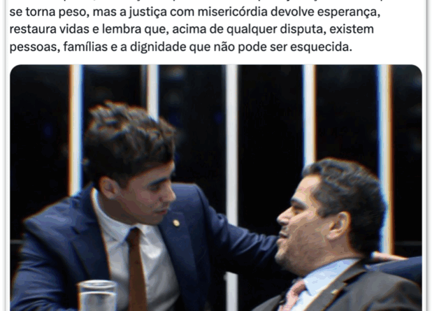 Nikolas afirma ter implorado a Alcolumbre para que pautasse PL da Dosimetria