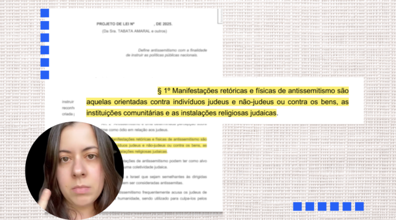 Sâmia critica projeto de Tabata que combate o antissemitismo