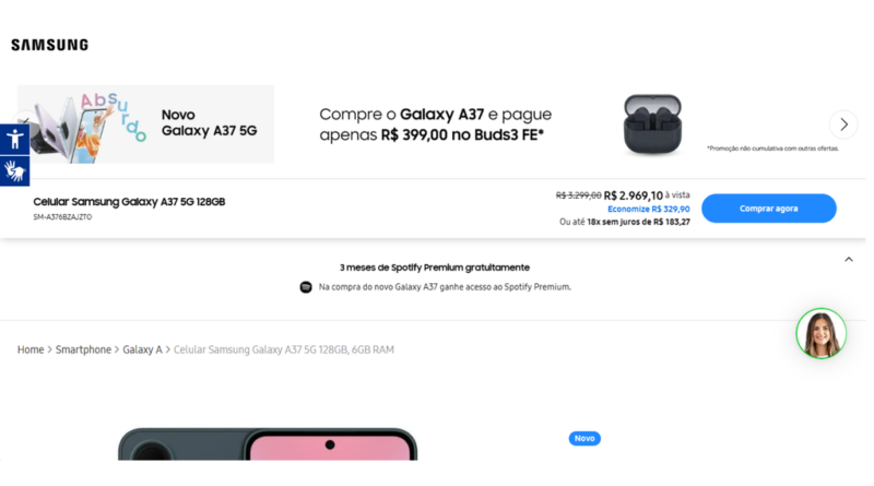 Samsung oferece bônus atrativo na compra dos modelos Galaxy A57, A37 e A17