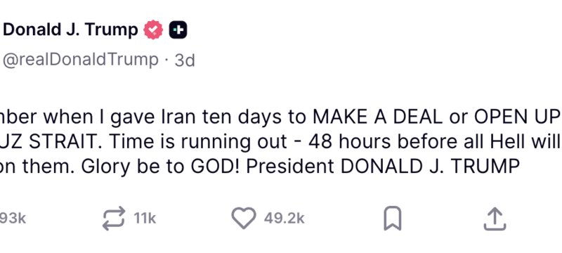 Trump emite ultimato que eleva tensão no Oriente Médio a nível crítico