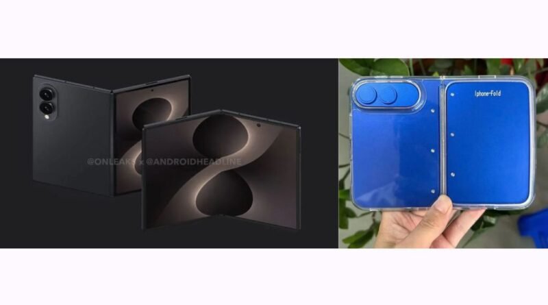 Vazamento revela comparativo entre futuros celulares dobráveis da Apple e Samsung com imagens exclusivas