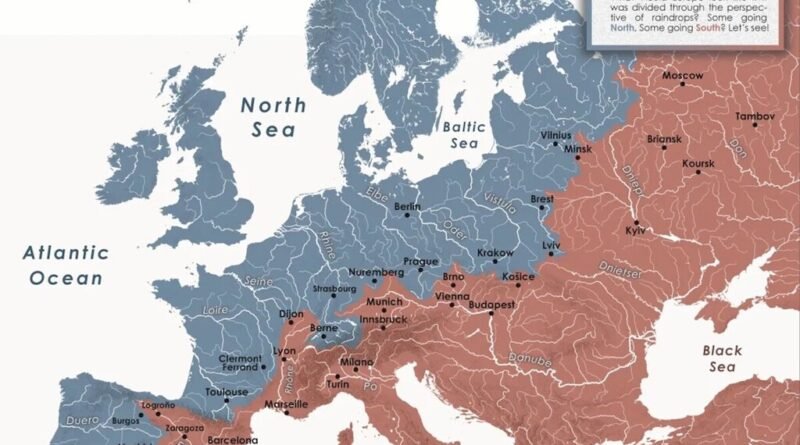 A fronteira que separa a Europa: como as bacias hidrográficas dividem o continente em duas partes