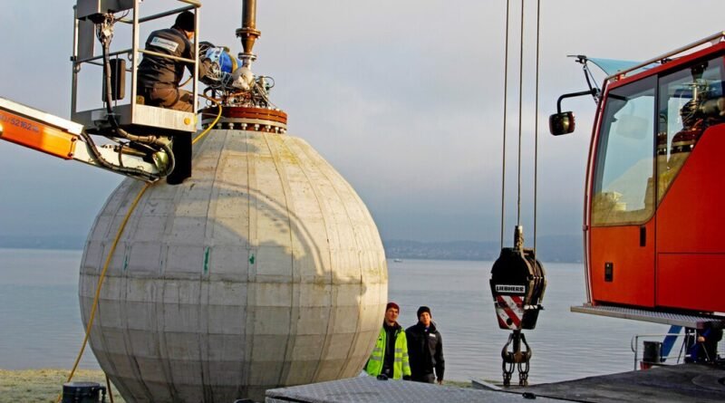 Cientistas lançam esferas de concreto de 400 toneladas no fundo do mar para resolver questões da transição energética