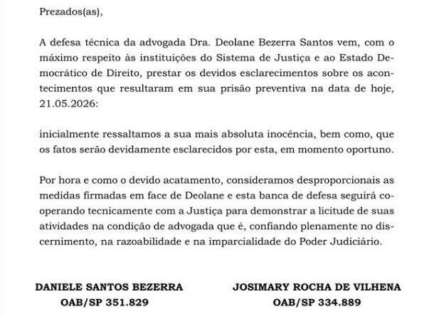 Defesa afirma que Deolane é absolutamente inocente em investigação