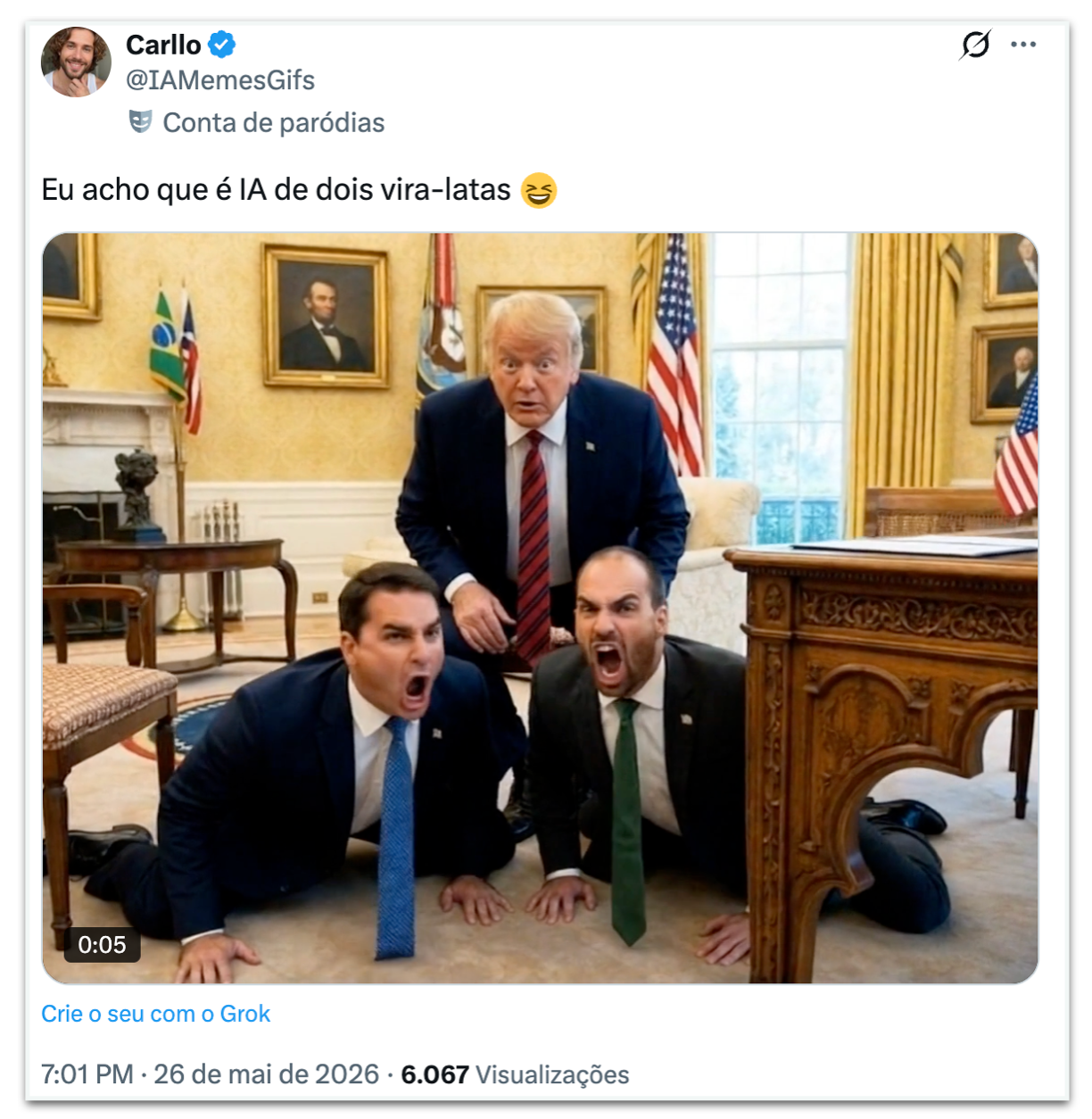 Flávio Bolsonaro vira meme por encontro com Trump