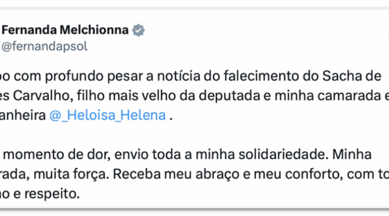 Filho da deputada Heloísa Helena falece aos 42 anos