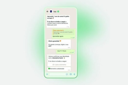 Itaú Empresas disponibiliza abertura de conta PJ pelo WhatsApp com suporte de inteligência artificial