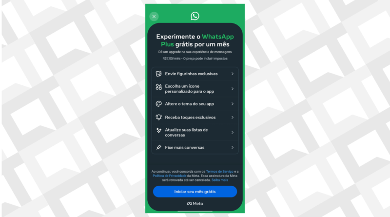 WhatsApp Plus inicia testes no Brasil com informações sobre preço da assinatura