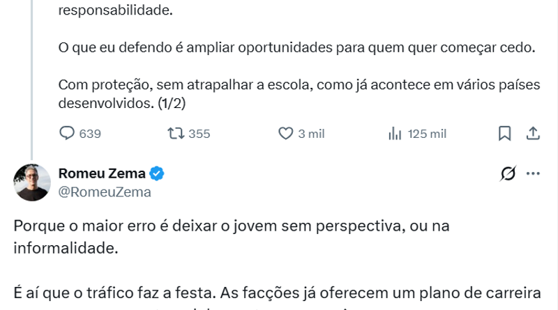 Zema anuncia flexibilização das regras de trabalho para adolescentes