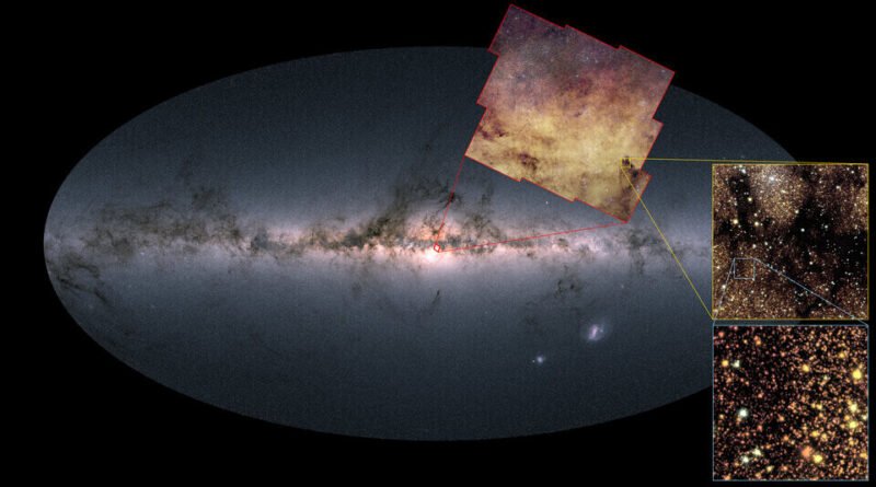 ESA registra imagem inédita do coração da galáxia em apenas um dia