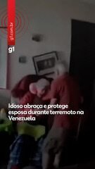 Idoso abraça e protege esposa durante terremoto na Venezuela