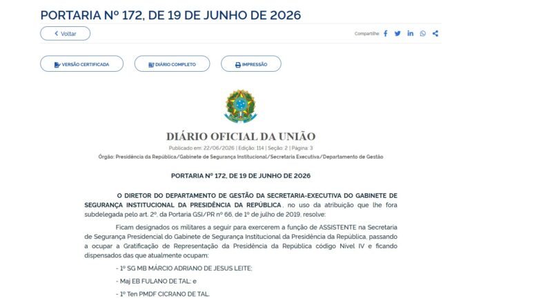 GSI designa novos nomes para a segurança da Presidência da República
