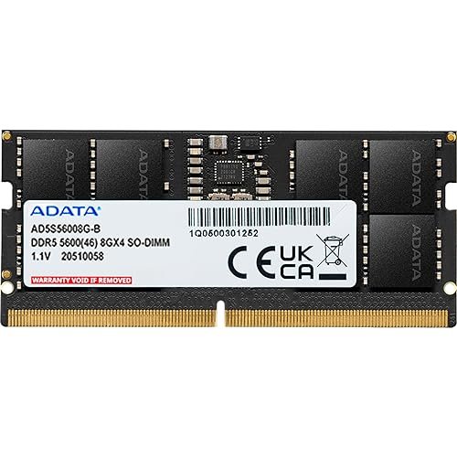Memória RAM Notebook Adata XPG DDR5 8GB 5600MHz CL46 SODIMM 1.1V
