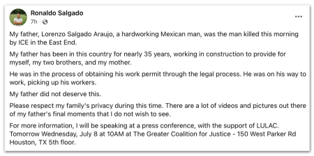 Agente do ICE mata motorista mexicano em tiroteio no Texas