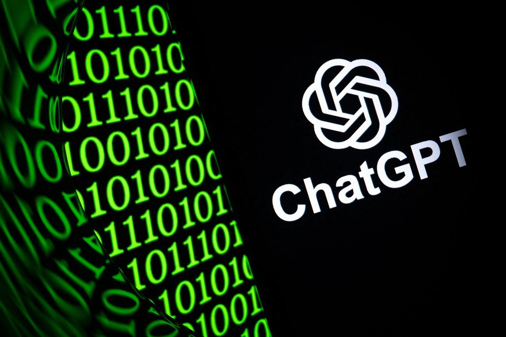 Foto ilustrativa mostra o logo do ChatGPT, da OpenAI, na França.