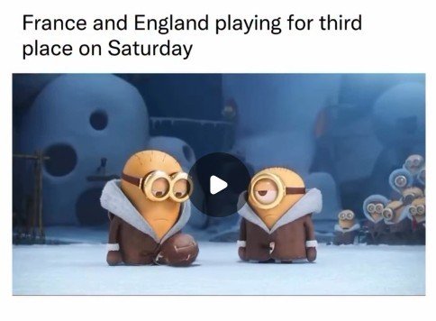 Disputa pelo terceiro lugar na Copa entre Inglaterra e França gera avalanche de memes nas redes sociais